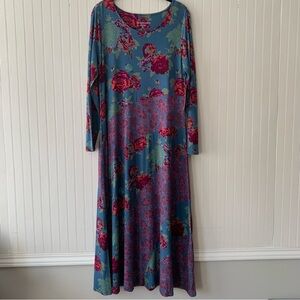 Soft Surroundings Long-Sleeve Floral Maxi Dress
